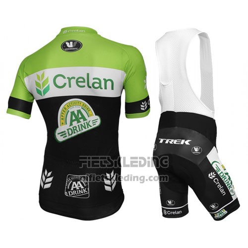 2016 Fietskleding Crelan AA Groen en Zwart Korte Mouwen en Koersbroek